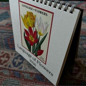 Cavallini Language of Flowers 2026 tabletop calendar